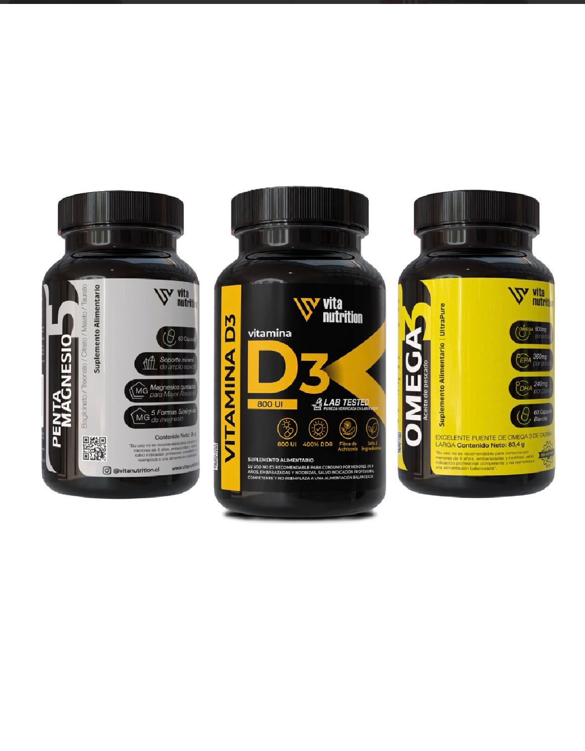 Penta Magnesio, Omega 3 y Vitamina D3