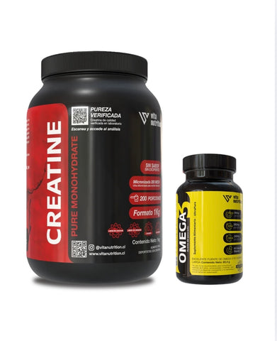 Creatina en Polvo 1 KG + Omega 3