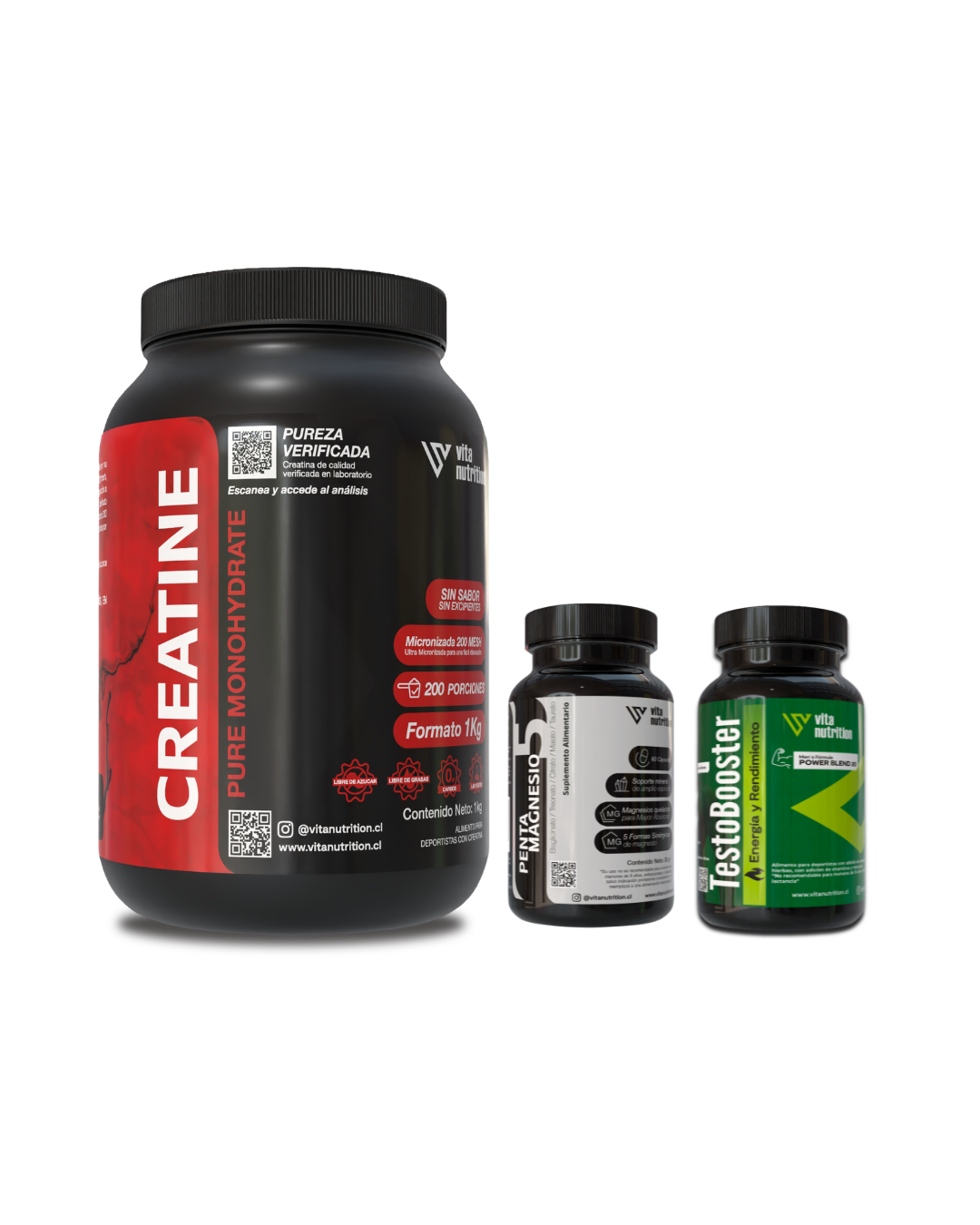 Creatina en Polvo 1 KG + Testobooster+ Pentamagnesio