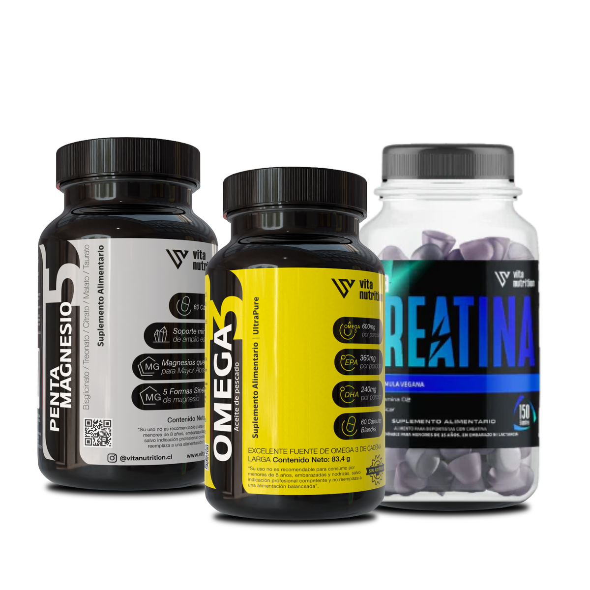 Pack Esencial Advanced | Creatina + Penta Magnesio + Omega 3