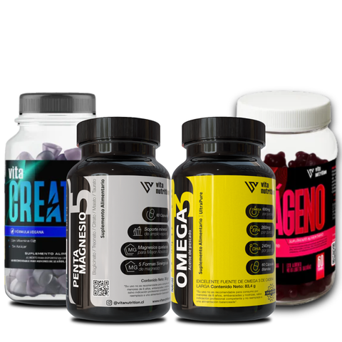 Pack Esencial Pro | Creatina + Penta Magnesio + Omega 3 + Colageno